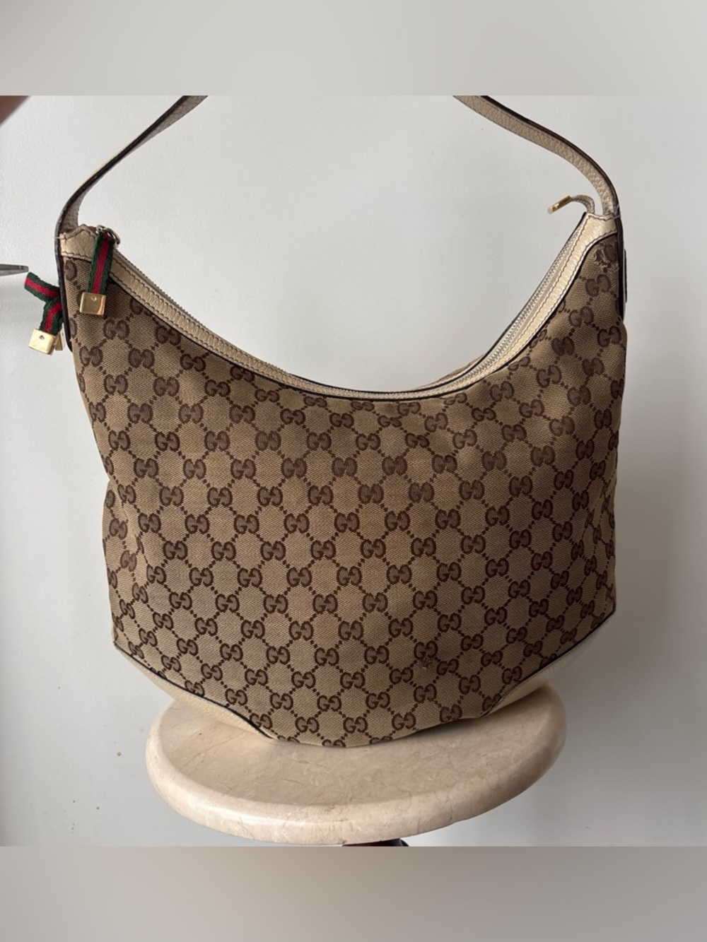 Authentic Vintage Gucci GG Canvas Hobo Shoulder Bag